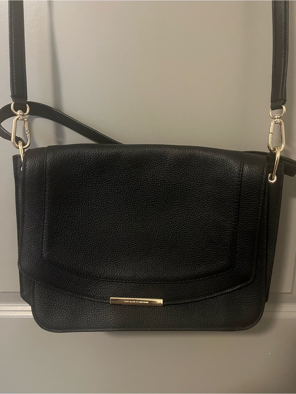 Kate Spade Cobble Hill convertible messenger/crossbody black pebbled leather